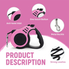 Wehao Retractable Dog Leash Durable Nylon Rope Comfortable Grip