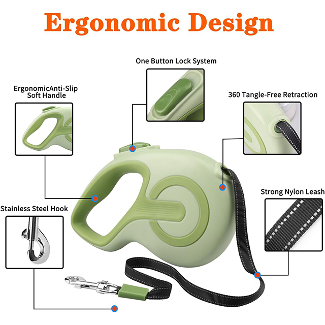 Wehao Retractable Dog Leash Reflective TangleFree Durable Nylon