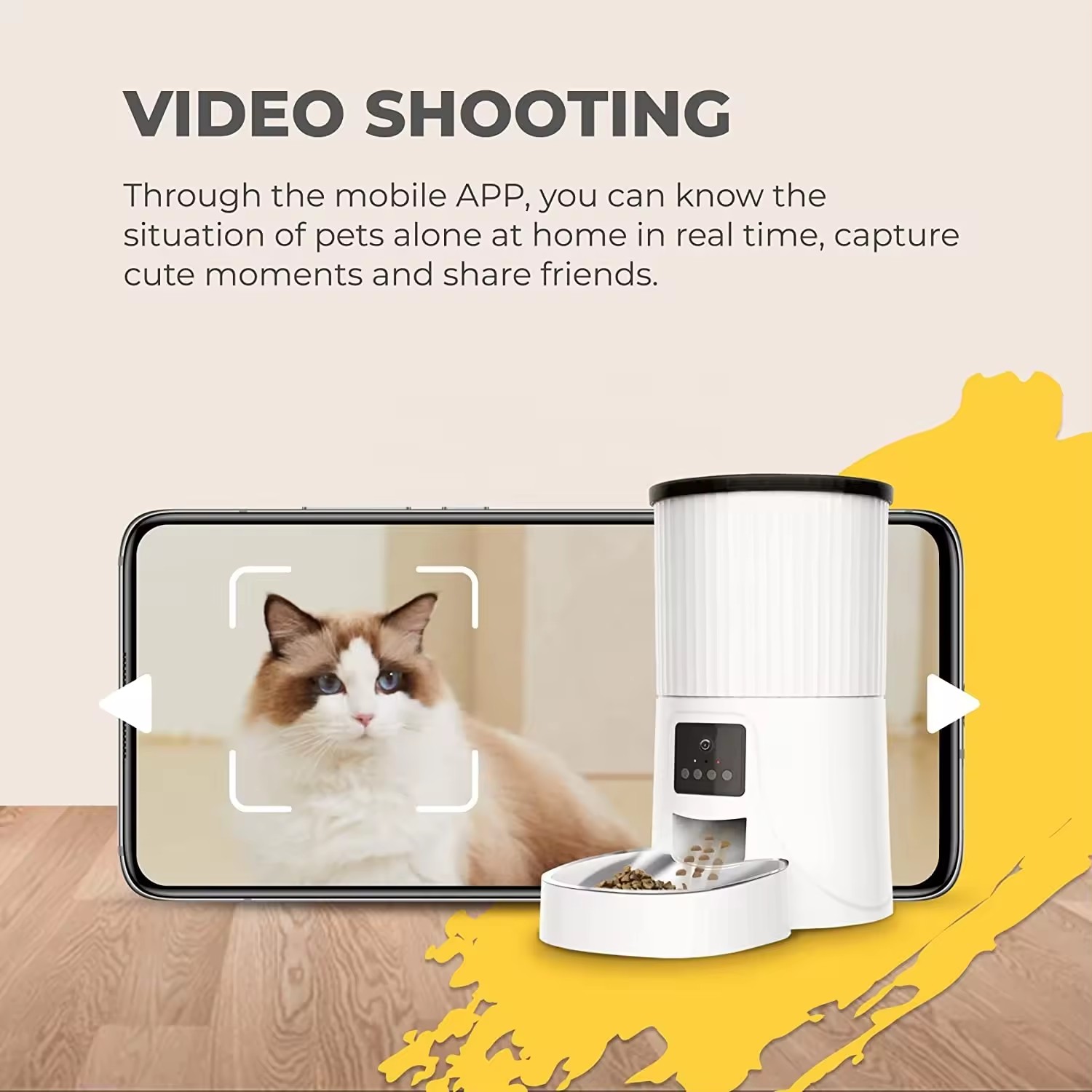 Wehao Pets 4L Round Pet Auto Feeder with 1080P HD Video Camera
