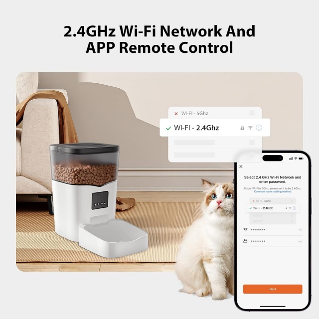 Wehao Pets 3L Smart Cat Feeder with Camera & App Control