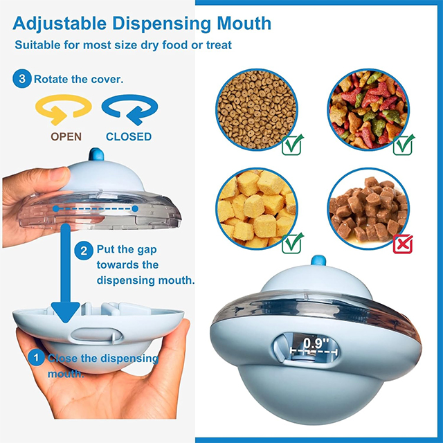 Wehao Large Capacity Adjustable Cat Treat Dispenser Toy