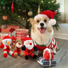 Bulk Wholesale Christmas Santa Snowman Plush Rubber Chew Squeakers Feeding Toys