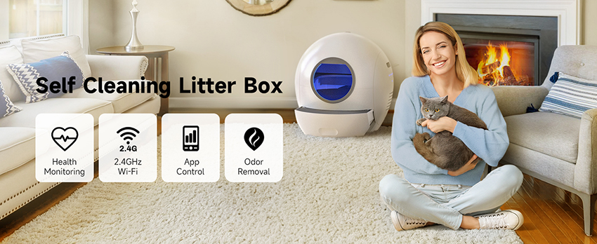 1.Effortless Self-Cleaning Cat Litter Box