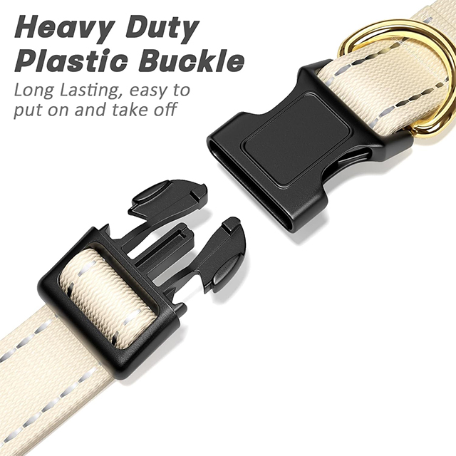 Wehao Reflective Dog Collar Adjustable Premium Nylon Safety Buckle