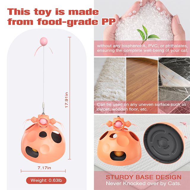 Wehao 4 in 1 Interactive Cat Toy Food Dispenser Teaser