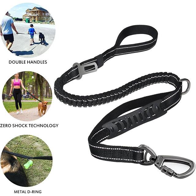 Wehao Durable Bungee Dog Leash Reflective Safety Padded Handles