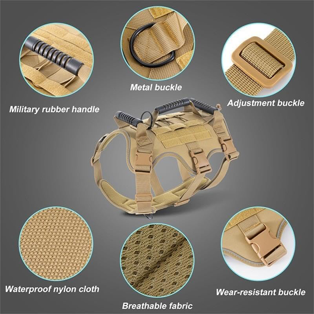 Wehao Tactical Dog Vest Durable Breathable Reflective Adjustable Comfortable