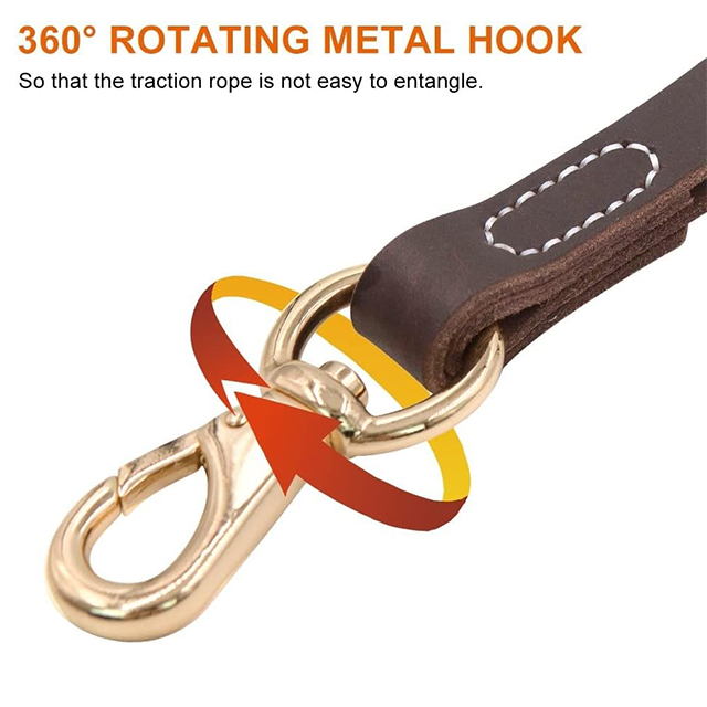 Wehao Leather Handle Short Dog Leash Heavy Duty Traffic Lead