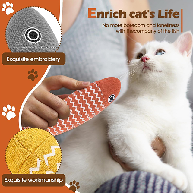 Wehao Realistic Fish Catnip Toys Engaging Durable Organic