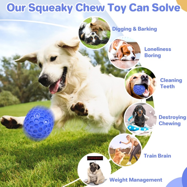 Dog Toy Manufacturer Custom Indestructible Rubber Squeaky Dog Toys Balls