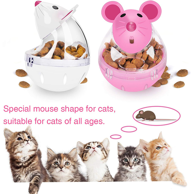 Wehao Cat Feeder Toy Slow Feeder Ball Interactive Mouse Shape