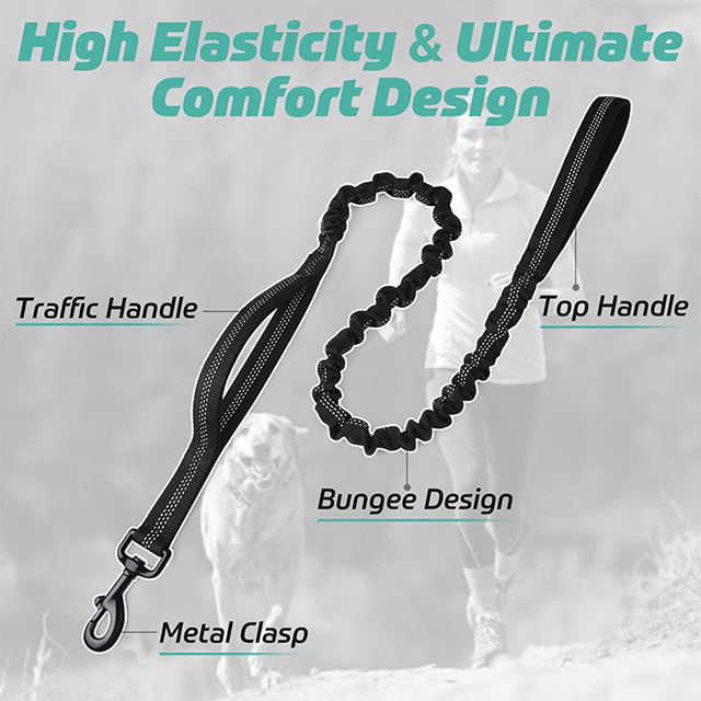 Wehao Sturdy Heavy Duty Anti Shock Bungee Dog Leash Reflective