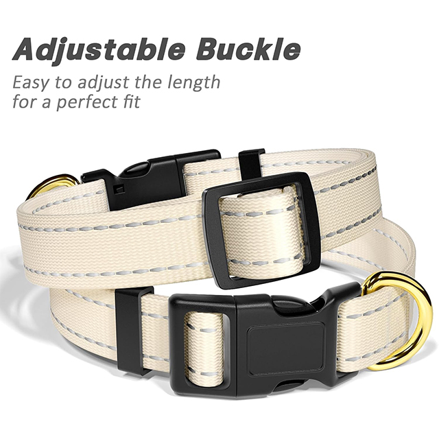 Wehao Reflective Dog Collar Adjustable Premium Nylon Safety Buckle
