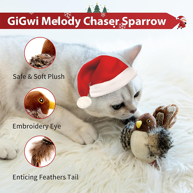 Wehao Realistic Bird Design Interactive Cat Toy Automatic Chirping