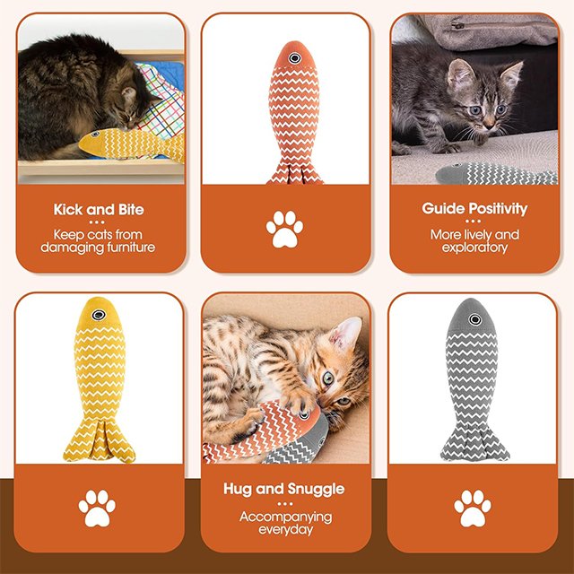 Wehao Realistic Fish Catnip Toys Engaging Durable Organic