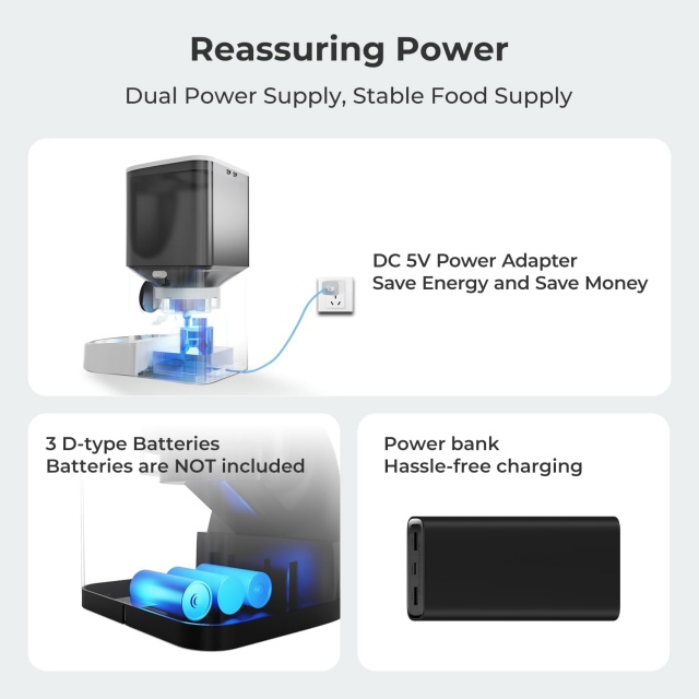Dual Power Supply Pet Feeder