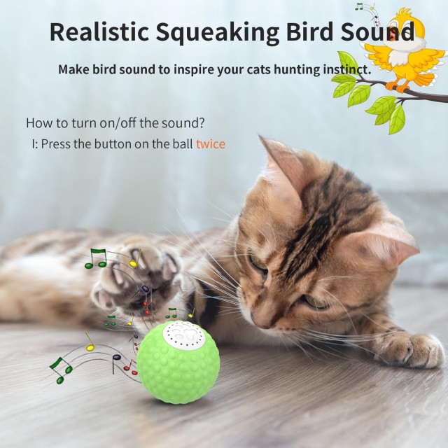 Bulk Remote Controlled Interactive Cat Toys Balls With Bird Sound