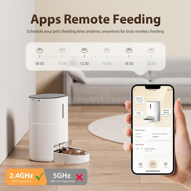 Wehao Pets 4L Smart WiFi Timed Feeder 