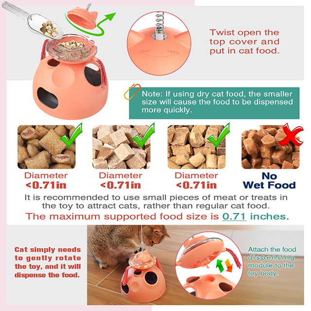 Wehao 4 in 1 Interactive Cat Toy Food Dispenser Teaser