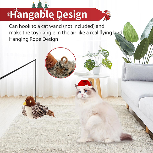 Wehao Realistic Bird Design Interactive Cat Toy Automatic Chirping