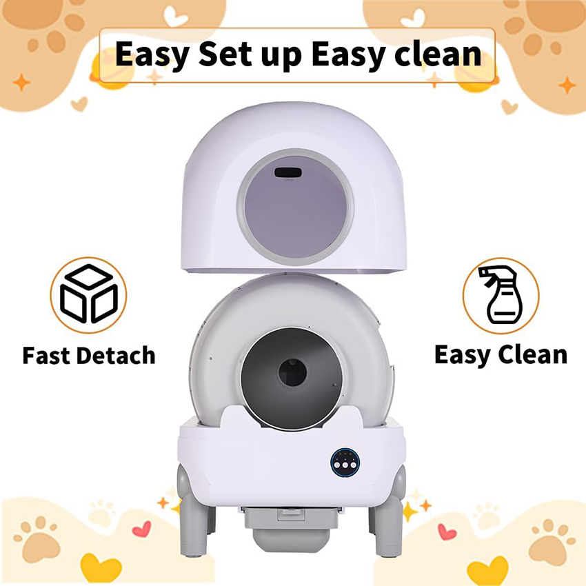 3.Automatic cat litter box self cleaning