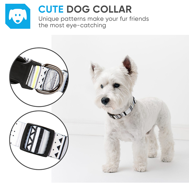 Wehao Dog Collar Stylish Durable Nylon Comfortable Adjustable Design