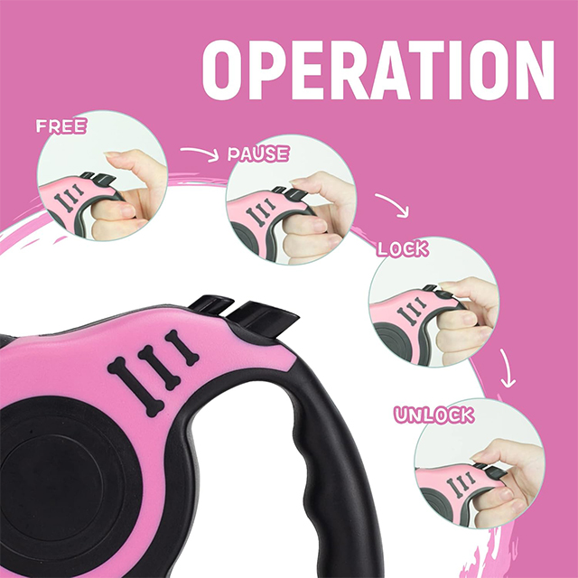 Wehao Retractable Dog Leash Durable Nylon Rope Comfortable Grip
