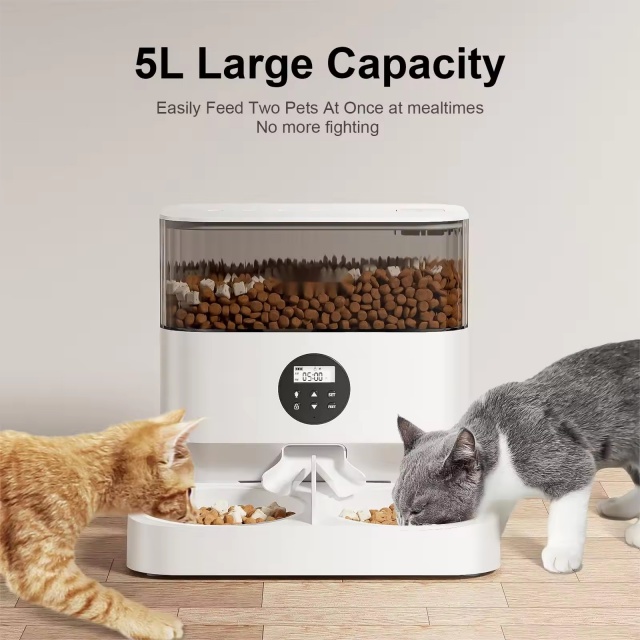 Wehao Pets 5L / 7L Automatic Pet Feeder with Camera And Double Bowls
