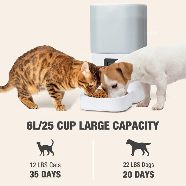 Wehao Pets 6L Pet Automatic Feeder For Cats & Dogs