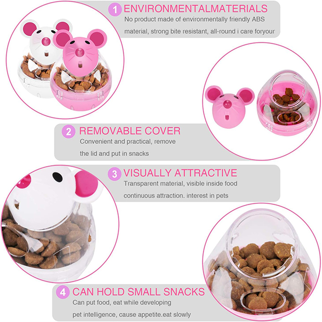 Wehao Cat Feeder Toy Slow Feeder Ball Interactive Mouse Shape