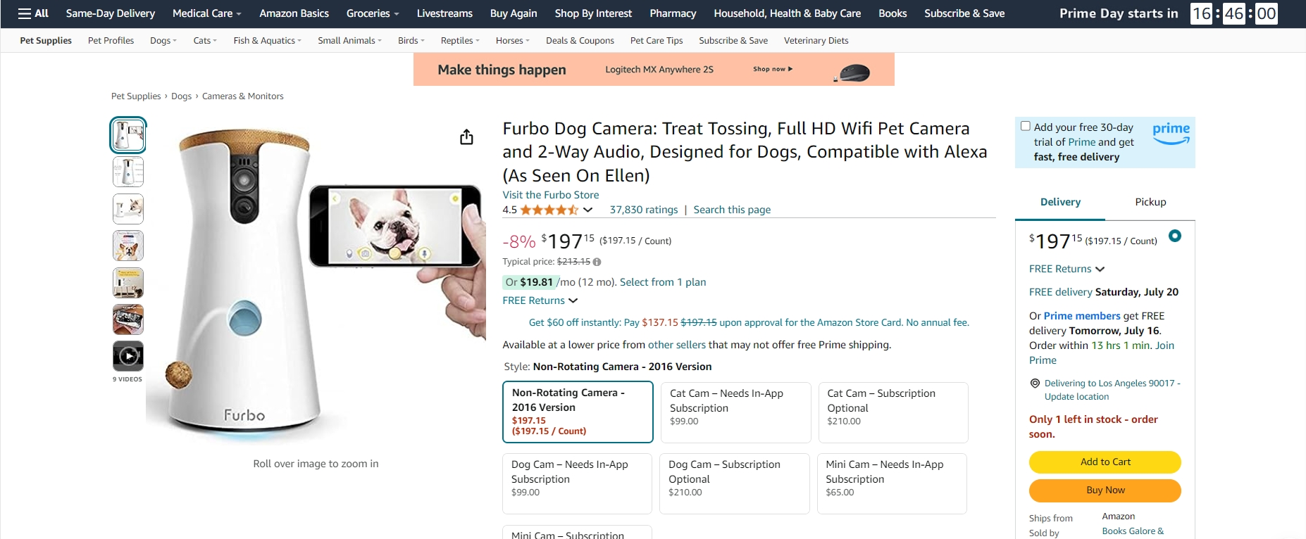 Furbo Dog Camera with Treat Tossing