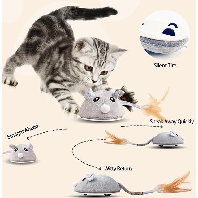 Wehao Interactive Rechargeable Cat Mouse Toy with Sound