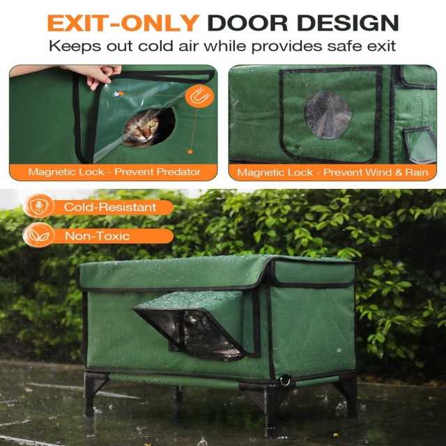 Custom Heated Insulated Waterproof Outdoor Cat House For Winter