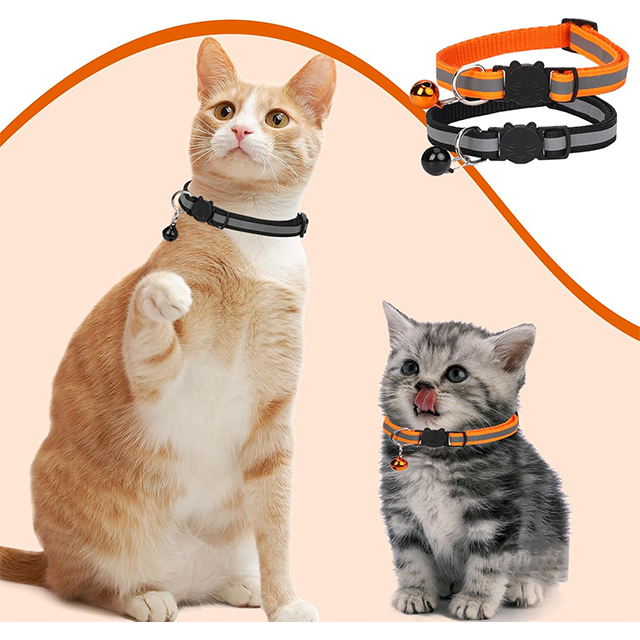 Wehao Reflective Breakaway Kitten Collar with Bell Safety